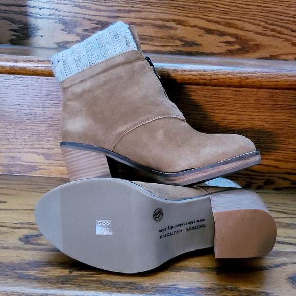 👀50% OFF👢NWT ‼️ Chinese Laundry Suede Boots with Knit Cuff - Picture 5 of 12